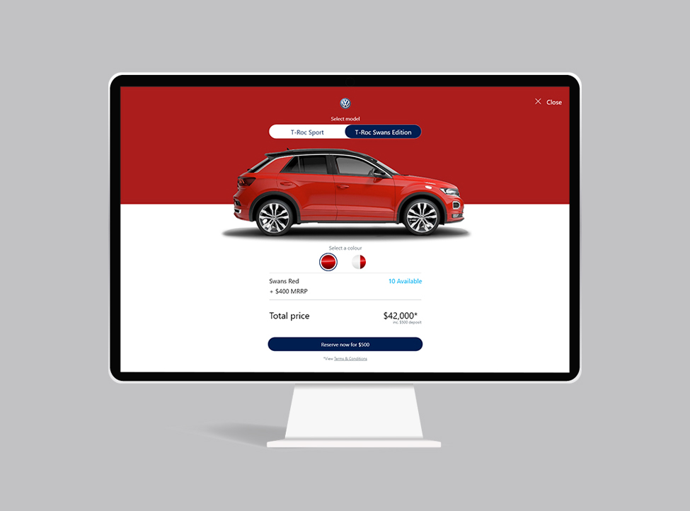 Volkswagen T-Roc Pre-Order Car Configurator UI/UX Design